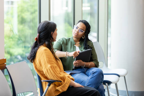 Two women having a supportive conversation